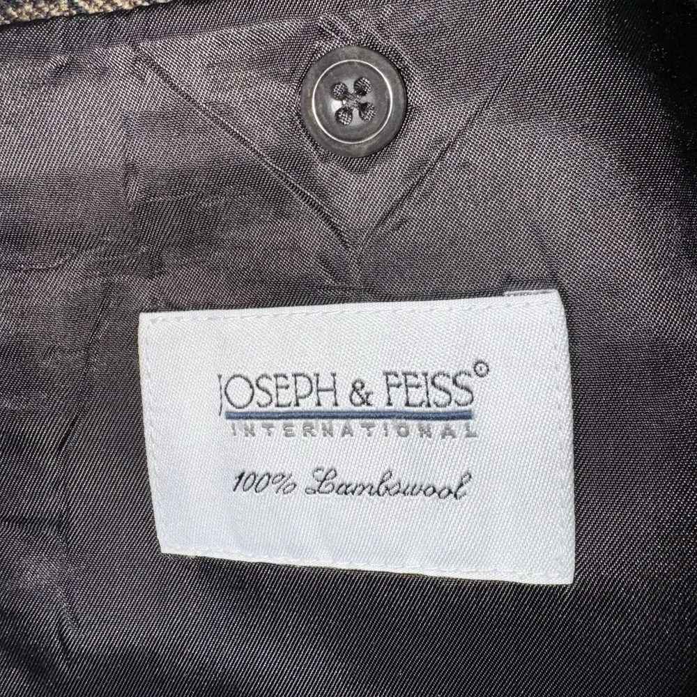 VTG Joseph & Fiess 100% Lambswool Sport Coat Mens 50R Check Blazer Suit Jacket